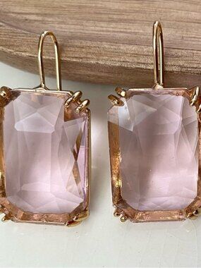 Anthropologie Cecily Pink Gemstone Earrings